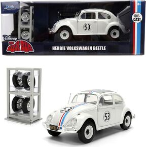 Jada Herbie The Love Bug Volkswagen Beetle Hollywood Rides 1:24 Die-Cast Vehicle with Tire Rack Toys in Saudi Arabia