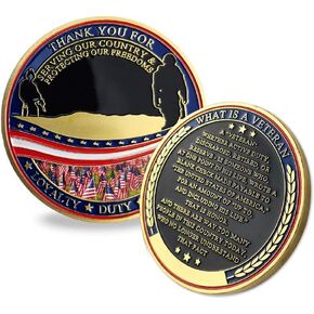 BHealthLife 5 Pcs Military Veteran Appreciation Challenge Coins Bulk Pack of 5 Thank You for Your Service Gift for Veterans in Kuwait