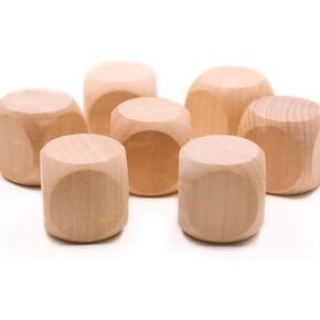 10Pcs Wooden Dice Set, 6 Sided Blank Round Corner Cubes, Natural, 1.8cm, DIY Board Game Party Supplies in Saudi Arabia