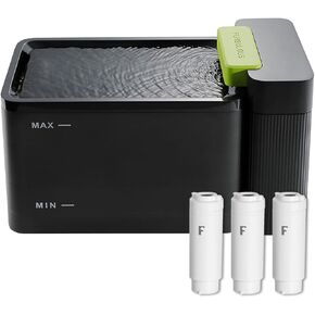 موزع مياه أوتوماتيكي للشرب النظيف الحقيقي مع تقنية الترشيح الفائق، 316 صينية من الفولاذ المقاوم للصدأ وخالية من مادة BPA، وعاء سعة 3.3 لتر/112 أونصة، نافورة ذات وضعين للقطط/الكلاب المتوسطة/الحيوانات الأليفة (أسود، 3 فائق التوهج) in Kuwait