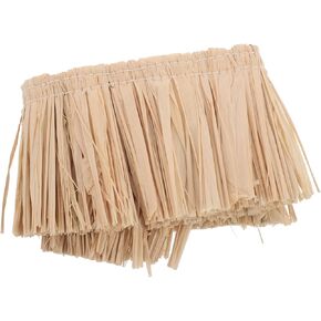 شرابات الرافية الطبيعية المصنوعة يدويًا من القش لتزيين المنزل بنفسك إكسسوارات أزياء هاواي للتعليق على الحائط in Kuwait