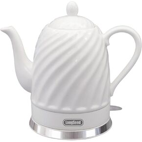 Ceramic Electric Kettle - 50oz electric tea kettle, 1500W Fast rapid boil, Cordless LED Indicator, Auto Shut-Off & Boil Dry Protection,Hot Water Boiler For Coffee & Tea,White in Kuwait