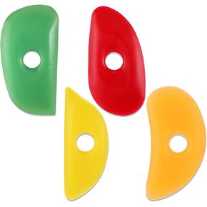 4 PCS Silicone Clay Tools, Soft Silicone Sculpting Tools, Multicolor and Multishape Pottery Mud Ribs Tool for Shapes Sculpting, Mud, Trimming, Throwing in Saudi Arabia