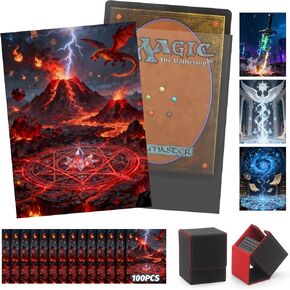 100 MTG Card Sleeves and Commander Deck Box Set, Clear Front & Matte Art Back, Smooth-Shuffle, Magnetic Box Fits 100+ Single-Sleeved Cards Protector for Magic The Gathering TCG (Stellar Constellation) in Saudi Arabia