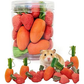 Hamiledyi Hamster Chew Toys Rabbit Chew Toys for Teeth Guinea Pig Treats Enrichment Habitat Decor for Bunny Chinchilla Gerbil Rat (13 Pcs) in Kuwait