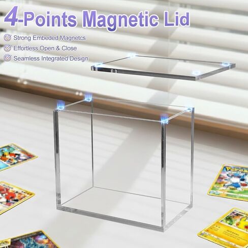 PKMN Booster Box Display Case, Clear Acrylic Protector for TCG Trading Card Box | 5mm Thick with Magnetic Lid, UV Blocking & Dust Proof Showcase | Stackable Storage Case in Saudi Arabia