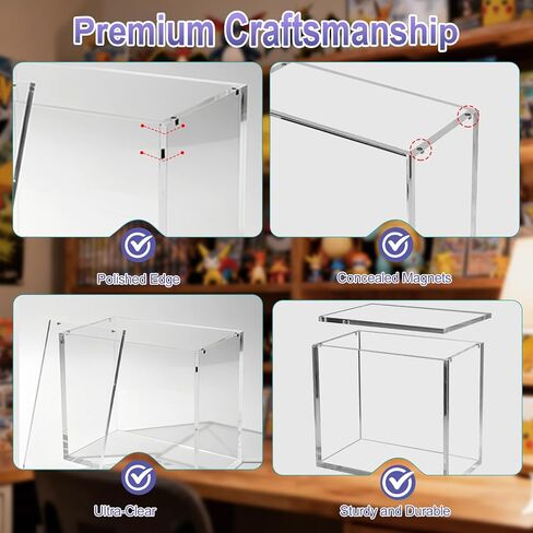 PKMN Booster Box Display Case, Clear Acrylic Protector for TCG Trading Card Box | 5mm Thick with Magnetic Lid, UV Blocking & Dust Proof Showcase | Stackable Storage Case in Saudi Arabia