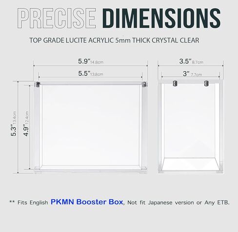 PKMN Booster Box Display Case, Clear Acrylic Protector for TCG Trading Card Box | 5mm Thick with Magnetic Lid, UV Blocking & Dust Proof Showcase | Stackable Storage Case in Saudi Arabia