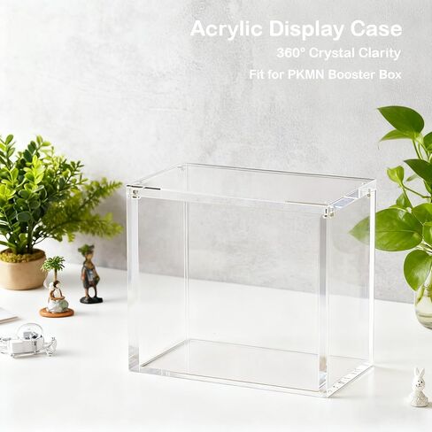 PKMN Booster Box Display Case, Clear Acrylic Protector for TCG Trading Card Box | 5mm Thick with Magnetic Lid, UV Blocking & Dust Proof Showcase | Stackable Storage Case in Saudi Arabia