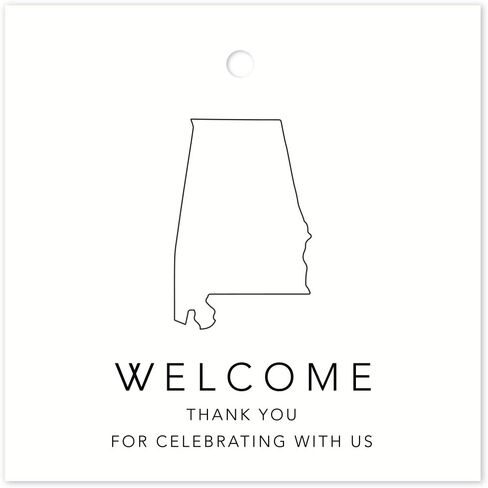 Andaz Press OOT Out of Town Wedding Gift Favor Bag Tags, 2-inch Square, Modern Black and White Theme, New York, Welcome, Thank You for Celebrating with US, 24-Pack in Saudi Arabia