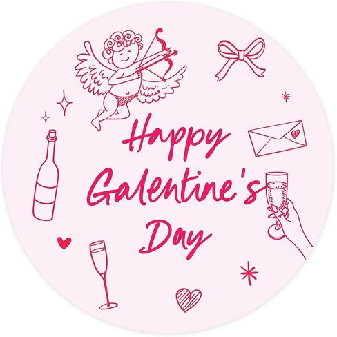ملصقات Andaz Press مقاس 2 بوصة مستديرة Galentines، ملصقات جالنتين الوردي والأحمر لطيف Happy Galentines Day ملصقات مضادة لعيد الحب لتزيين يوم Galentines هدايا صغيرة للحفلات، 40 حزمة in Saudi Arabia