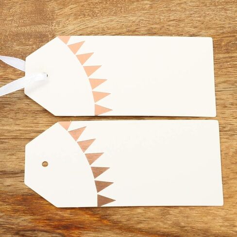 Andaz Press Favor Tags Rose Gold Foil Pennant Banner Gift Tags, in Bulk 100 Pack on Thick White Paper Board with String Ribbon for Wedding, Baby Shower, Birthday, Thank You, Bridal Shower, Chri in Saudi Arabia