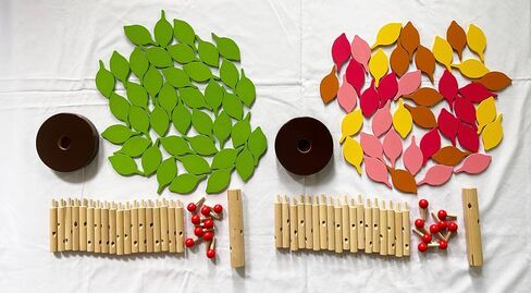 Green+Yellow Early Childhood Building Blocks Wooden Assembling Tree Combination Boys and Girls DIY Disassembly Puzzles Educational Toys Home Office Decoration in Saudi Arabia