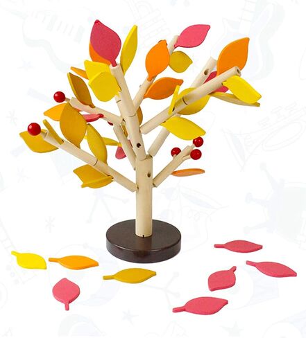 Green+Yellow Early Childhood Building Blocks Wooden Assembling Tree Combination Boys and Girls DIY Disassembly Puzzles Educational Toys Home Office Decoration in Saudi Arabia
