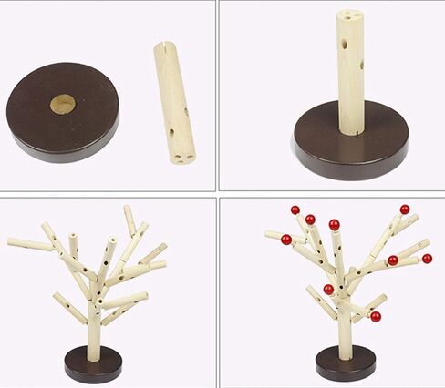 Green+Yellow Early Childhood Building Blocks Wooden Assembling Tree Combination Boys and Girls DIY Disassembly Puzzles Educational Toys Home Office Decoration in Saudi Arabia