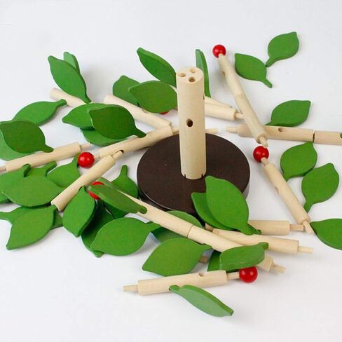 Green+Yellow Early Childhood Building Blocks Wooden Assembling Tree Combination Boys and Girls DIY Disassembly Puzzles Educational Toys Home Office Decoration in Saudi Arabia
