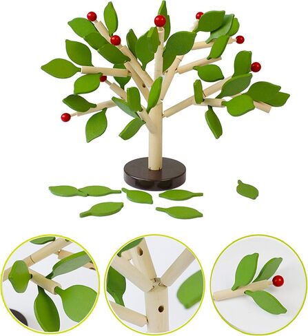 Green+Yellow Early Childhood Building Blocks Wooden Assembling Tree Combination Boys and Girls DIY Disassembly Puzzles Educational Toys Home Office Decoration in Saudi Arabia