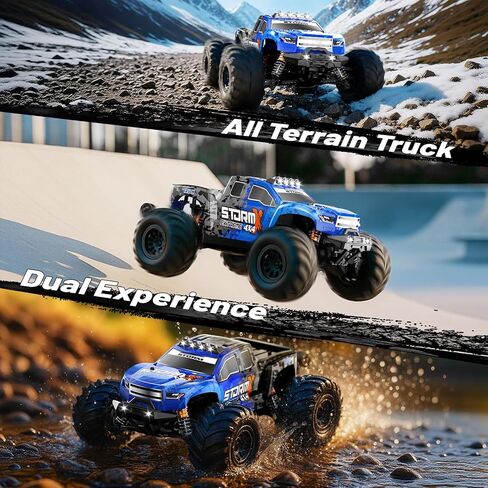 سيارات RC 1:14 شاحنة RC للطرق الوعرة، سيارة تحكم عن بعد سريعة الدفع الرباعي 40 كم/ساعة، شاحنة كبيرة مقاومة للماء 4X4 مع بطاريات 2×1300 مللي أمبير في الساعة، صدمات معدنية، 6 مصابيح أمامية LED، مركبة RTR RC in Kuwait