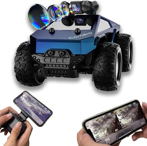 RC Car with Camera, 1/28 RC Monster Truck Toys with 720P HD FPV Camera, High Speed All-Terrain Remote Control Car, Racing Vehicle with Blinking Body Lights for Adults, Kids, Boys, Dual Control Modes in Saudi Arabia