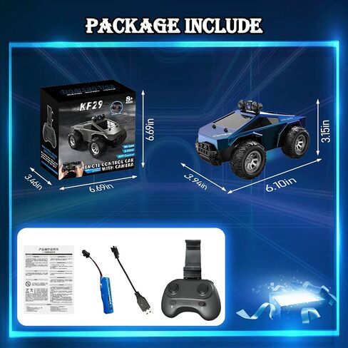 RC Car with Camera, 1/28 RC Monster Truck Toys with 720P HD FPV Camera, High Speed All-Terrain Remote Control Car, Racing Vehicle with Blinking Body Lights for Adults, Kids, Boys, Dual Control Modes in Saudi Arabia