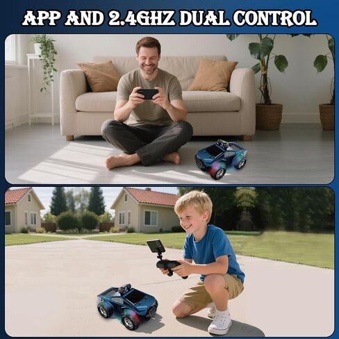 RC Car with Camera, 1/28 RC Monster Truck Toys with 720P HD FPV Camera, High Speed All-Terrain Remote Control Car, Racing Vehicle with Blinking Body Lights for Adults, Kids, Boys, Dual Control Modes in Saudi Arabia