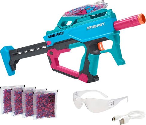 مسدس NERF Pro Gelfire X MrBeast Full Auto Blaster و20,000 طلقة جل فاير، 300 قادوس دائري، بطارية قابلة لإعادة الشحن، نظارات، للأعمار من 14 عامًا فما فوق in Saudi Arabia