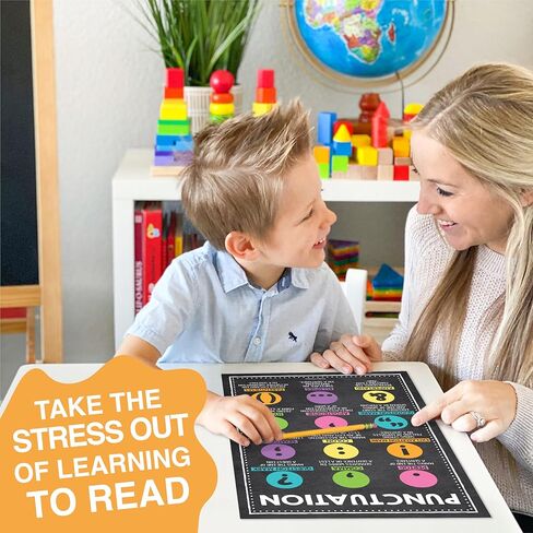 9 Sight Words Posters for Classroom Word Wall – 100 Sight Words Chart for Elementary, Word Family, Parts of Speech, Punctuations, and Writing Process Posters, Chalkboard Classroom Decor in Saudi Arabia