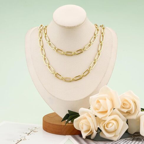 KYUNHOO 5 Meters Light Gold Jewelry Chains Bulk 12MM Long Paperclip Chain Roll Strong Iron Links for DIY Jewelry Making Supplies in Saudi Arabia