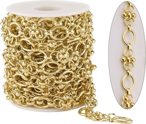 KYUNHOO 5 Meters Light Gold Jewelry Chains Bulk 12MM Long Paperclip Chain Roll Strong Iron Links for DIY Jewelry Making Supplies in Saudi Arabia