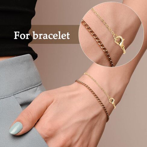 12 Pcs Gold Plated Necklace Extenders for Necklaces Ankle Bracelets Extenders Removable Chain with Lobster Clasp and O-Clasp Delicate Extender Chain Set for Women Jewelry Making in Saudi Arabia