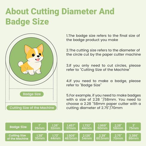 قاطعة ورق بأزرار 1.26 بوصة/32 مم، قاطعة دائرية بقطر 1.73 بوصة/44 مم، قاطعة لكمة الرسومات 44 مم، آلة قطع القوالب 44 مم لآلة الأزرار ذات الوضع 1.26 بوصة/32 مم (قطر القطع 1.73 بوصة/44 مم) in Kuwait