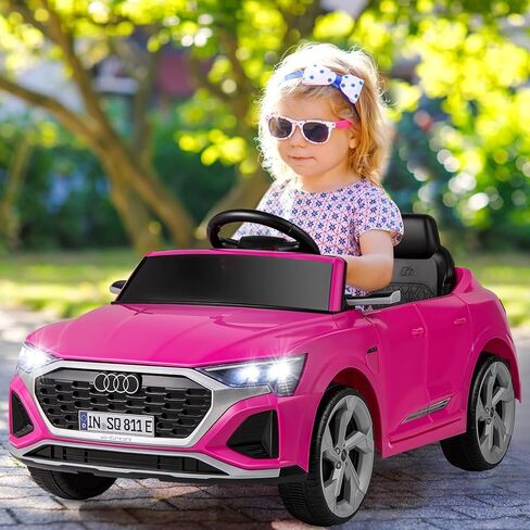 Licensed Audi SQ8 Ride on Car by OLAKIDS, 12V Kids Electric Vehicle with Remote Control, Toddlers Battery Powered Toy with 3 Speeds, Wheels Suspension, Music (Pink) in Saudi Arabia
