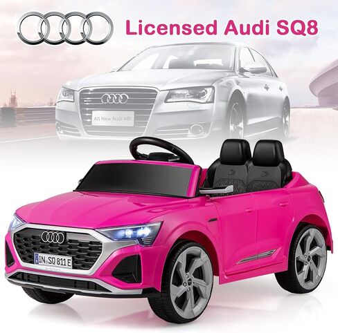 Licensed Audi SQ8 Ride on Car by OLAKIDS, 12V Kids Electric Vehicle with Remote Control, Toddlers Battery Powered Toy with 3 Speeds, Wheels Suspension, Music (Pink) in Saudi Arabia