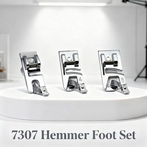 6Pcs Rolled Hem Presser Foot Set (3mm, 4mm, 6mm), Universal Low Shank Snap, On Hemming Foot for Sewing Machine Compatible with Singer, Brother, Janome, Babylock in Saudi Arabia