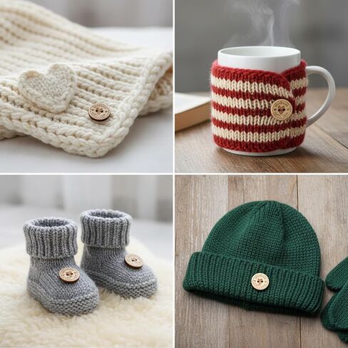 150 PCS Wooden Buttons for Crafts Handmade with Love Buttons 3 Size Craft Decor Wood Button for Sewing,Crafting, DIY Clothing Embellishment Accessories 2 Hole in Kuwait