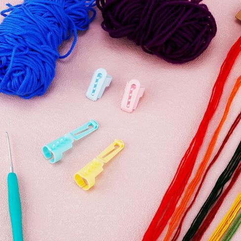 4pcs Yarn Guide Ring Crochet Knitting Tool, 4 Colors Finger Crochet Ring Plastic Yarn Guide Finger Tension Rings with Adjustable Open Separated Tools for Crocheting DIY Crafts Accessories in Saudi Arabia