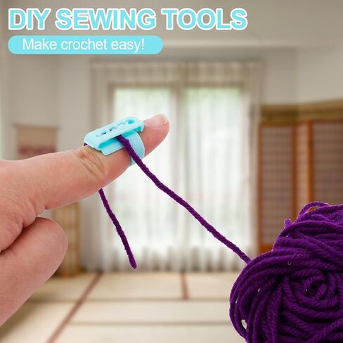 4pcs Yarn Guide Ring Crochet Knitting Tool, 4 Colors Finger Crochet Ring Plastic Yarn Guide Finger Tension Rings with Adjustable Open Separated Tools for Crocheting DIY Crafts Accessories in Saudi Arabia