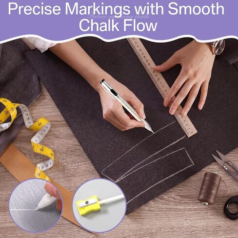 25 Pcs Chalk Pencil Refill Sets for Sewing Pen, 4mm, Tailors Sewing White Chalk Cartridge Refill Fabric Marking for Replacement Pen Quilting Embroidery DIY Crafts in Saudi Arabia