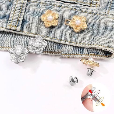 قابل للتعديل بانت الخصر المشدود، زر الجينز مشبك مشبك الخصر للملابس، لا خياطة ولا أدوات أبازيم الزخرفية للانفصال، السراويل الفورية الضبط حزام الخصر للنساء السراويل فضفاضة in Kuwait