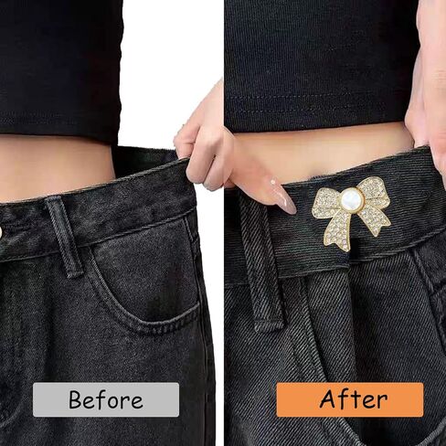 قابل للتعديل بانت الخصر المشدود، زر الجينز مشبك مشبك الخصر للملابس، لا خياطة ولا أدوات أبازيم الزخرفية للانفصال، السراويل الفورية الضبط حزام الخصر للنساء السراويل فضفاضة in Kuwait