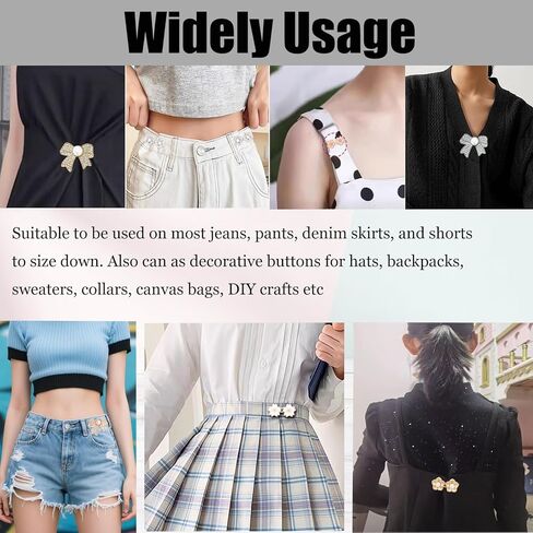 قابل للتعديل بانت الخصر المشدود، زر الجينز مشبك مشبك الخصر للملابس، لا خياطة ولا أدوات أبازيم الزخرفية للانفصال، السراويل الفورية الضبط حزام الخصر للنساء السراويل فضفاضة in Kuwait