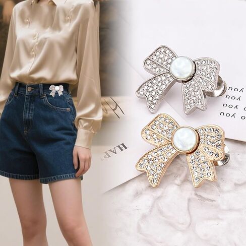 قابل للتعديل بانت الخصر المشدود، زر الجينز مشبك مشبك الخصر للملابس، لا خياطة ولا أدوات أبازيم الزخرفية للانفصال، السراويل الفورية الضبط حزام الخصر للنساء السراويل فضفاضة in Kuwait