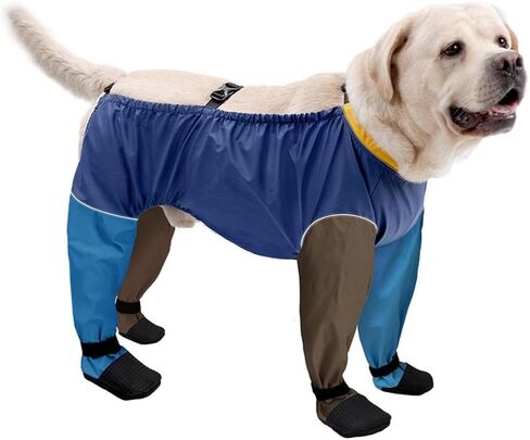 20kg-40kg Dog Paw Boots Leggings Waterproof,Doggie Abdominal Protection Cover Suitable for Medium-Sized to Large Puppies,Tall Dog Boots Anti-Slip & Fall Waterproof Shoes Leggings,for Rainy Days in Saudi Arabia