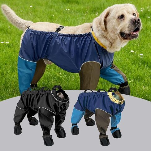 20kg-40kg Dog Paw Boots Leggings Waterproof,Doggie Abdominal Protection Cover Suitable for Medium-Sized to Large Puppies,Tall Dog Boots Anti-Slip & Fall Waterproof Shoes Leggings,for Rainy Days in Saudi Arabia