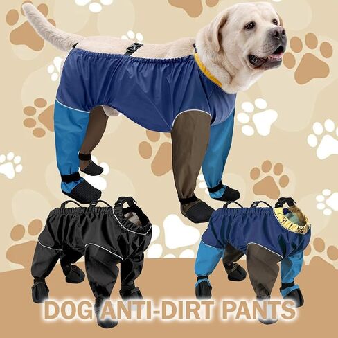 20kg-40kg Dog Paw Boots Leggings Waterproof,Doggie Abdominal Protection Cover Suitable for Medium-Sized to Large Puppies,Tall Dog Boots Anti-Slip & Fall Waterproof Shoes Leggings,for Rainy Days in Saudi Arabia
