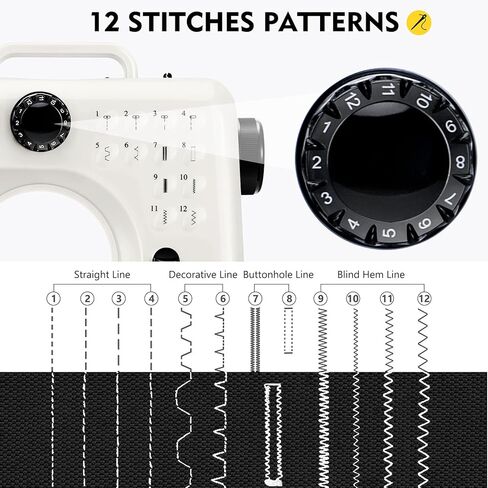 ماكينة خياطة محمولة من Magicfly، ماكينة خياطة صغيرة مكونة من 12 غرزة مدمجة للمبتدئين مع خياطة عكسية، 3 أقدام قابلة للاستبدال، طاولة تمديد، مجموعة ملحقات، أزرق in Kuwait