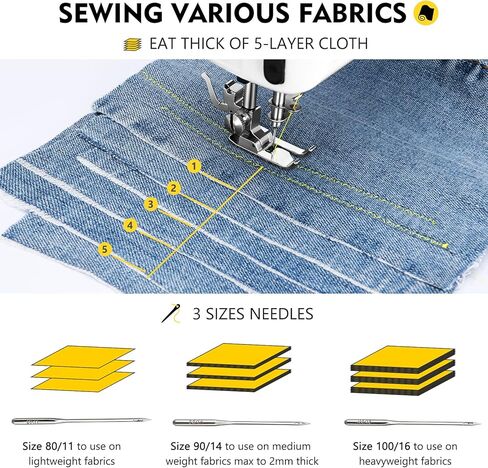 ماكينة خياطة محمولة من Magicfly، ماكينة خياطة صغيرة مكونة من 12 غرزة مدمجة للمبتدئين مع خياطة عكسية، 3 أقدام قابلة للاستبدال، طاولة تمديد، مجموعة ملحقات، أزرق in Kuwait