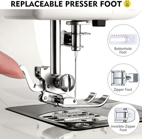ماكينة خياطة محمولة من Magicfly، ماكينة خياطة صغيرة مكونة من 12 غرزة مدمجة للمبتدئين مع خياطة عكسية، 3 أقدام قابلة للاستبدال، طاولة تمديد، مجموعة ملحقات، أزرق in Kuwait