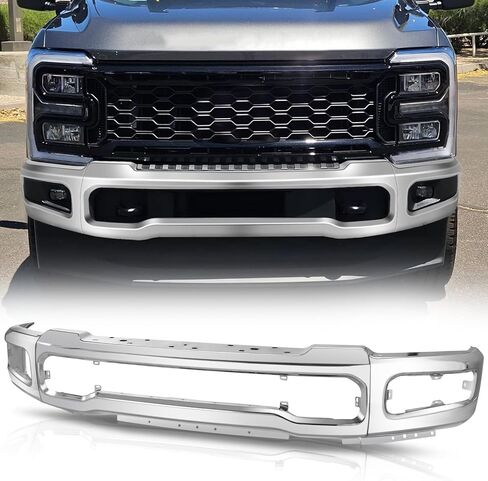 Auto Dynasty Front Bumper Replacement Compatible with 2023 2024 2025 Ford F250 F350 Super Duty, FO1002478, Polished Chrome in Saudi Arabia