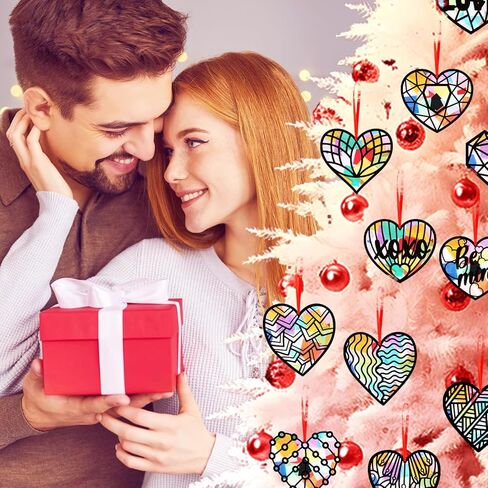48 مجموعة من أدوات صنع أشعة الشمس على شكل قلب لعيد الحب DIY، نافذة حرفية لعيد الحب، نافذة مناديل ورقية لعيد الحب، مشروع نشاط إبداعي للأطفال هدية عيد الميلاد المفضلة in Kuwait